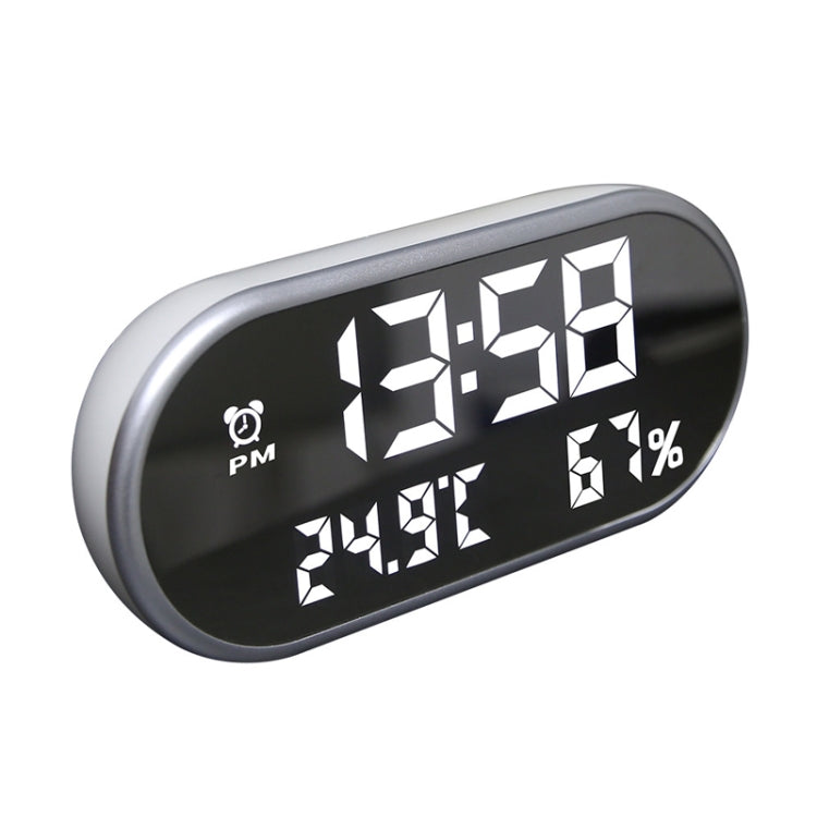 LED Dual USB for Charging Mirror Alarm Clock Thermometer and Hygrometer