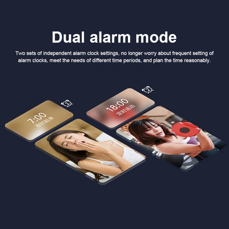 USB Electronic Clock LED Mirror Alarm Clock Desktop Wall Music Perpetual Calendar Clock