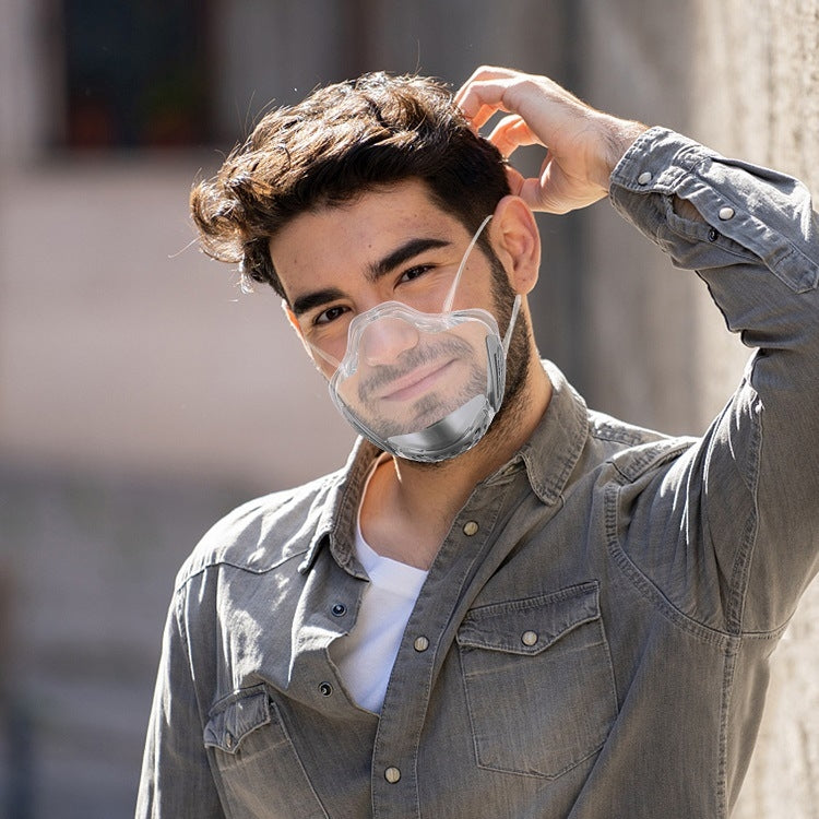 2 PCS PC Shield Isolation Anti-Fog Anti-Splash Protective Lip Language Face Shield, Size: Free Size