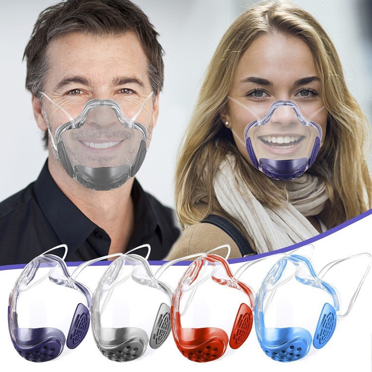 2 PCS PC Shield Isolation Anti-Fog Anti-Splash Protective Lip Language Face Shield, Size: Free Size