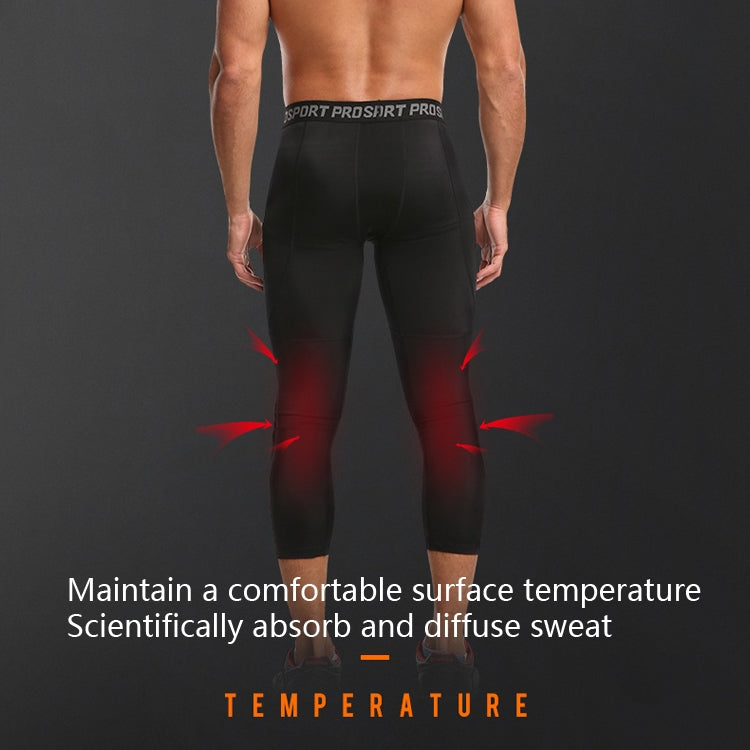 High Elastic Lycra Honeycomb Crash Pants Men Basketball Fitness Seven-tenths Sweatpants, Specification: XXXL