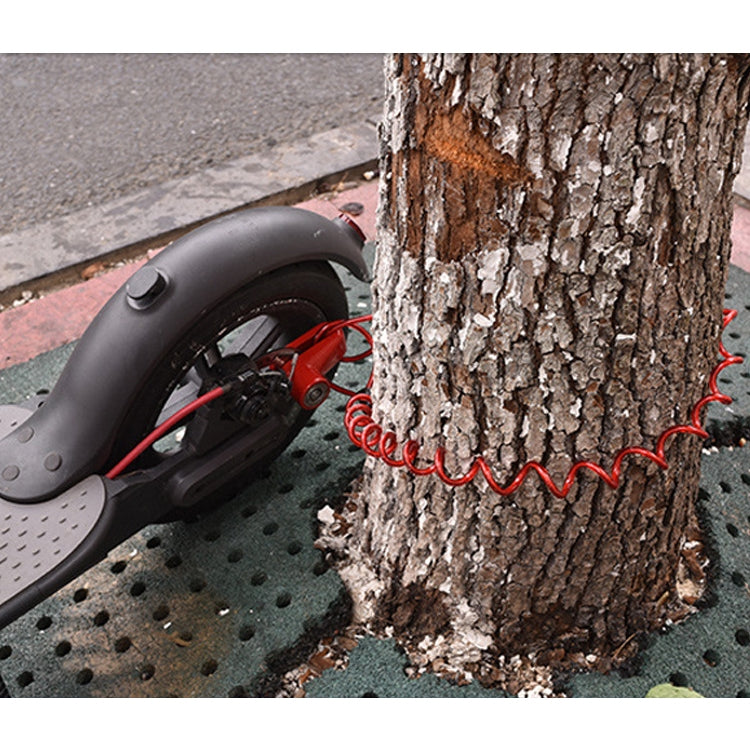 2 in 1 Electric Scooter Disc Brake Lock Multi-Function Reinforced Anti-Theft Lock Accessory for Xiaomi Mijia M365, Packing specification: Wire Rope (Red)