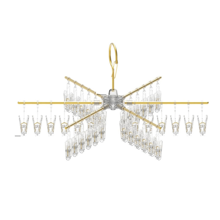 Golden-6 Poles 36 Clips Multifunctional Aluminum Alloy Household Drying Rack Round Rotating Windproof Socks Rack