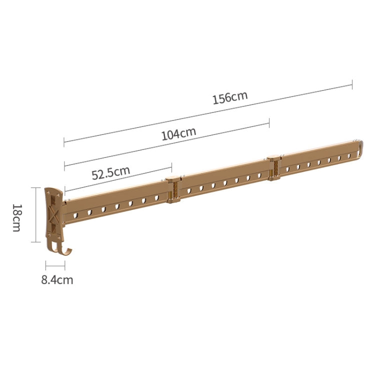 Clothes Rack Folding Telescopic Balcony Drying Rack Indoor Household Wall-Mounted Clothes Rail, Colour: Golden Long (3 Sections)