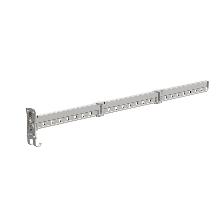 Clothes Rack Folding Telescopic Balcony Drying Rack Indoor Household Wall-Mounted Clothes Rail, Colour:  Silver Long (3 Sections)