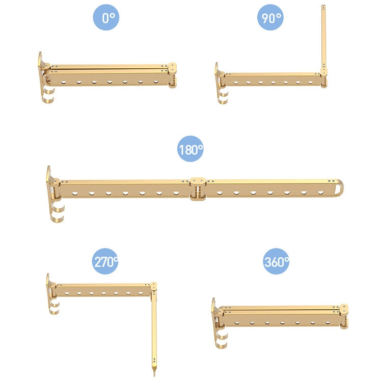Clothes Rack Folding Telescopic Balcony Drying Rack Indoor Household Wall-Mounted Clothes Rail, Colour:  Silver Long (3 Sections)