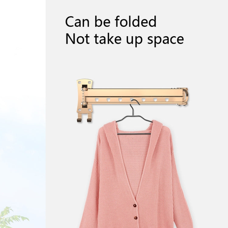Clothes Rack Folding Telescopic Balcony Drying Rack Indoor Household Wall-Mounted Clothes Rail, Colour: Black Long (3 Sections)