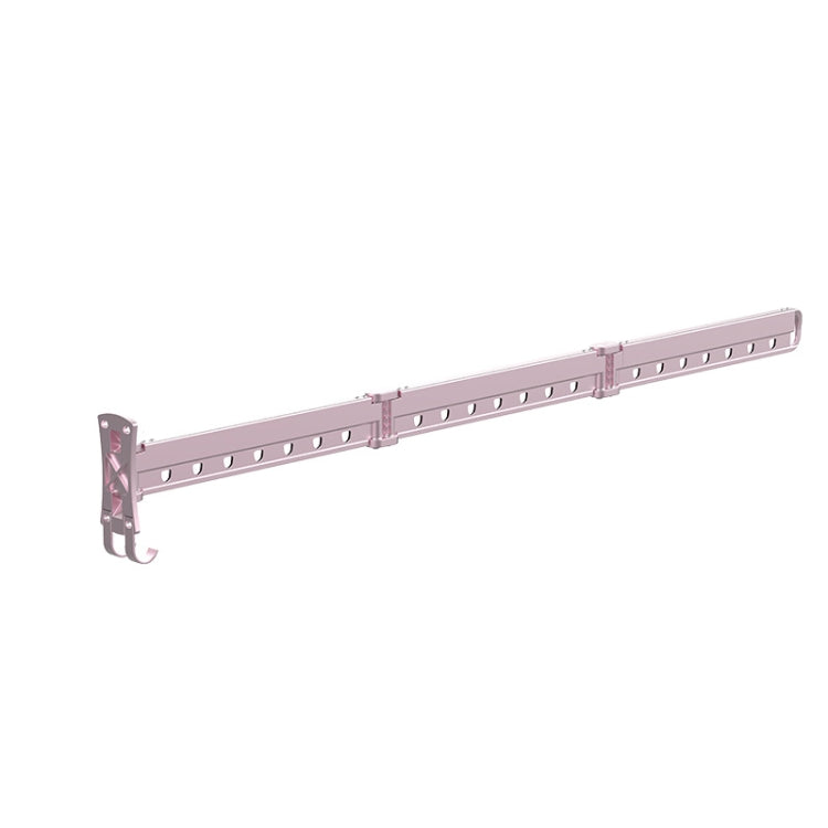 Clothes Rack Folding Telescopic Balcony Drying Rack Indoor Household Wall-Mounted Clothes Rail, Colour: Rose Gold Long (3 Sections)