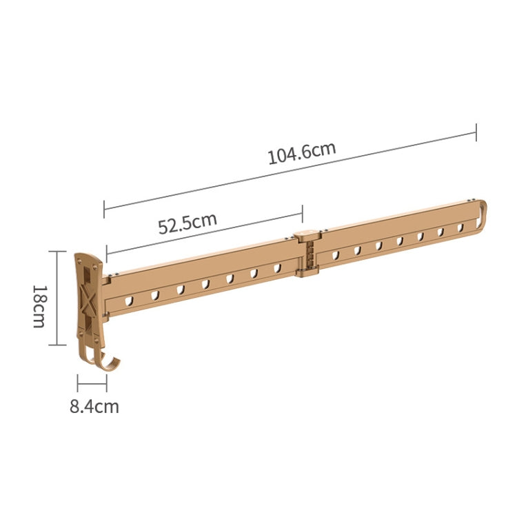 Clothes Rack Folding Telescopic Balcony Drying Rack Indoor Household Wall-Mounted Clothes Rail, Colour: Golden Short (2 Section)
