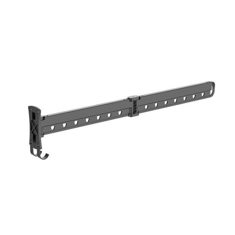 Clothes Rack Folding Telescopic Balcony Drying Rack Indoor Household Wall-Mounted Clothes Rail, Colour: Black Short (2 sections)