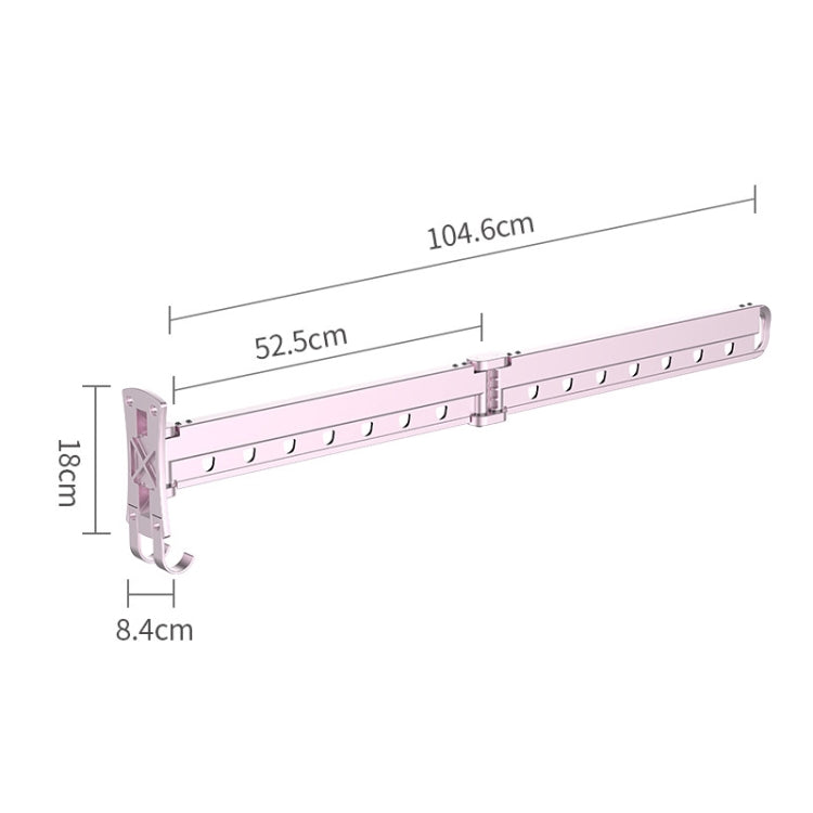 Clothes Rack Folding Telescopic Balcony Drying Rack Indoor Household Wall-Mounted Clothes Rail, Colour: Rose Gold Short (2 section)