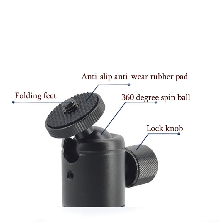 BH-901 Mini Desktop Aluminum Alloy Tripod Mini Ball Head 360 Degree Pan 90 Degree Tilt Tripod