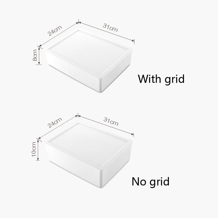 Clothes Storage Box Plastic Wardrobe Finishing Box No Grid + Lid