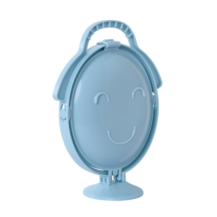 Smiling Face Folding Double Fruit Plate Home Living Room Coffee Table Decoration Portable Fruit Bowl(Blue)