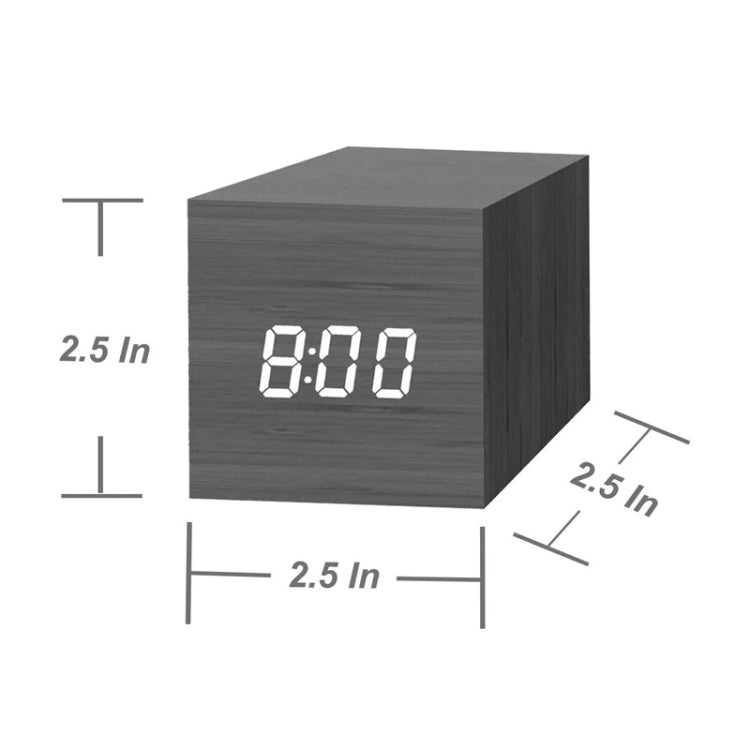 Multicolor Sounds Control Wooden Clock Modern Digital LED Desk Alarm Clock Thermometer Timer Black Red