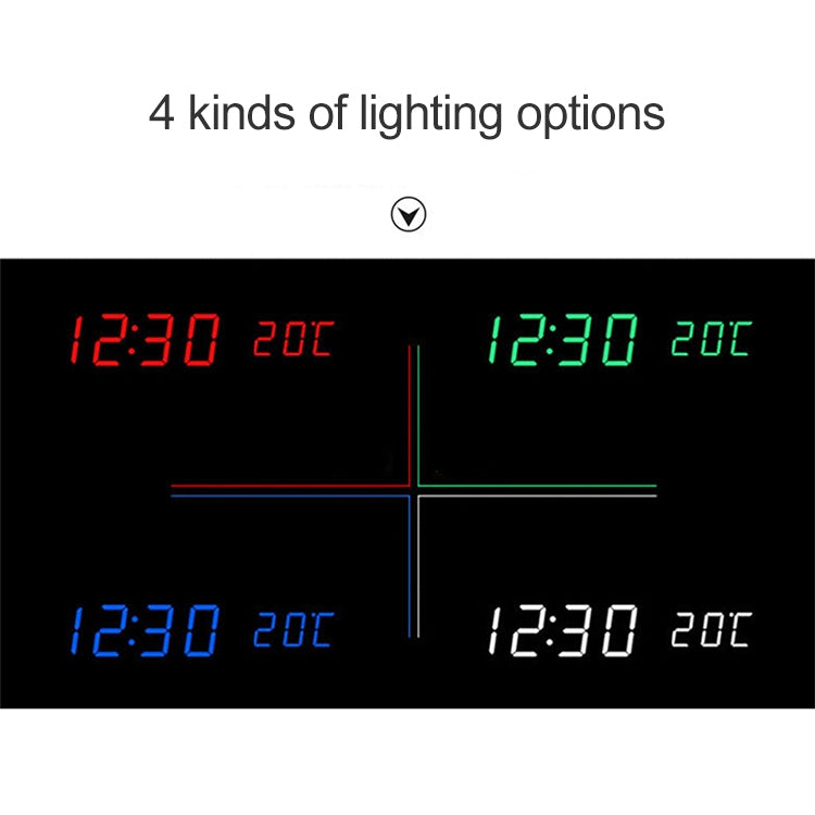 Multicolor Sounds Control Wooden Clock Modern Digital LED Desk Alarm Clock Thermometer Timer Wooden Green