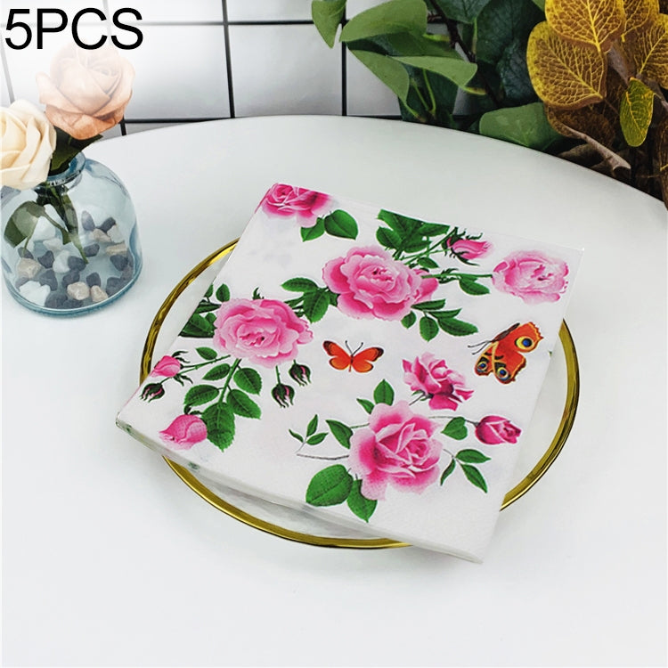 5 PCS Colorful Print Party Decoration Napkin Facial Tissue