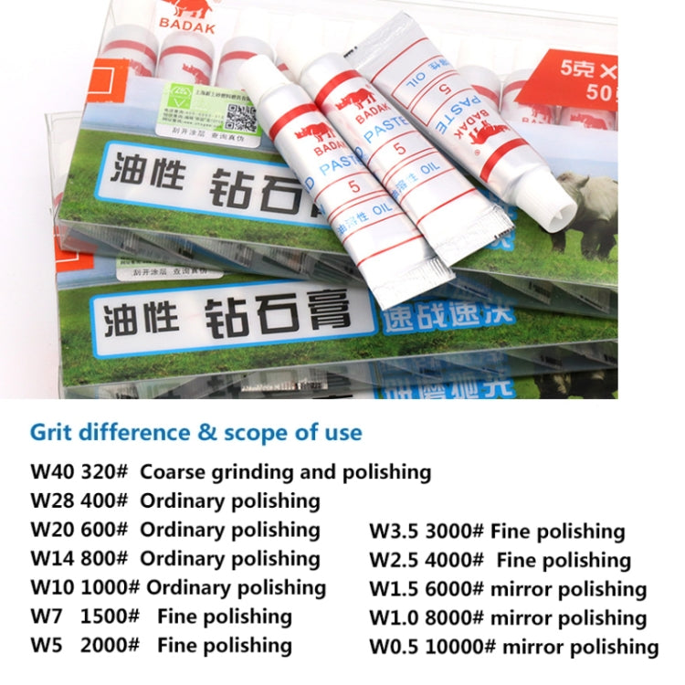 10 PCS W3.5 Grit 3000 Grit Diamond Abrasive Paste Needle Tube Grinding Polishing Lapping Compound Glass Metal Micron Tool