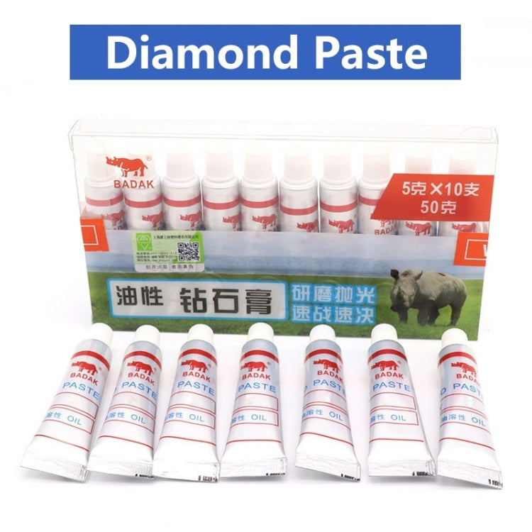 10 PCS W5 Grit 2000 Grit Diamond Abrasive Paste Needle Tube Grinding Polishing Lapping Compound Glass Metal Micron Tool