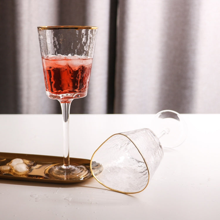 Hammered Phnom Penh Crystal Glass Goblet Wine Glass Glass Wine Glass, Standard sizes: Red Wine Glass (Transparent)