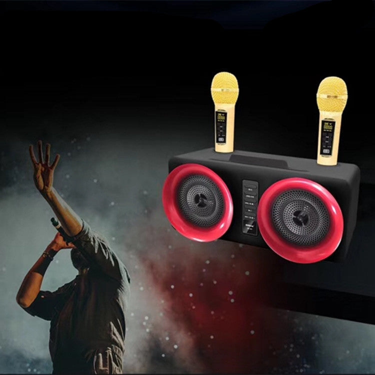 SDRD SD-307 2 in 1 Family KTV Portable Wireless Live Dual Microphone + Bluetooth Speaker