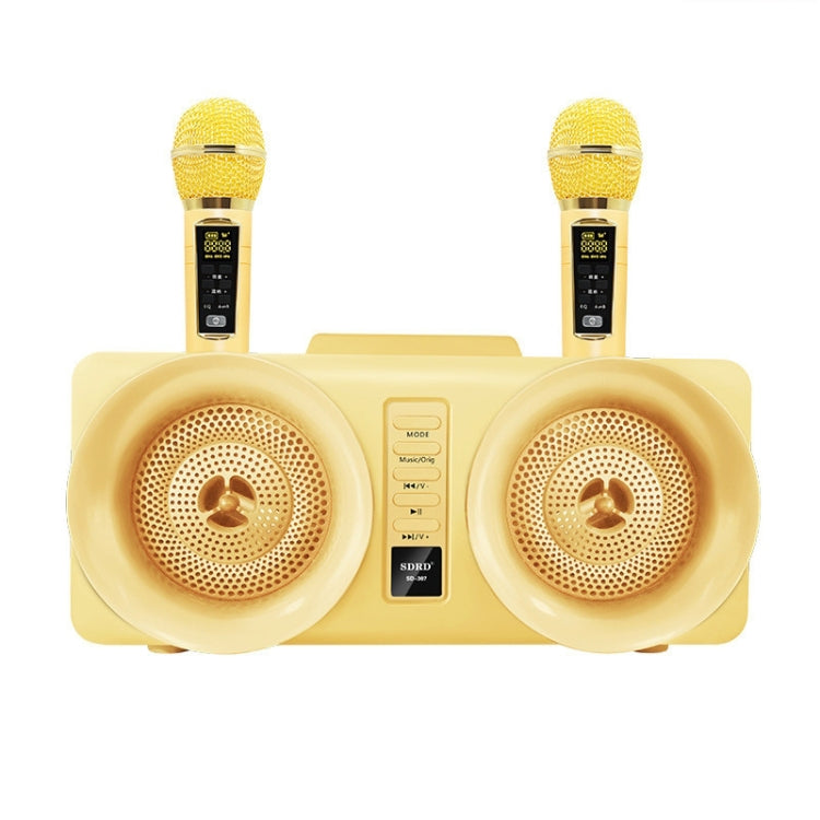 SDRD SD-307 2 in 1 Family KTV Portable Wireless Live Dual Microphone + Bluetooth Speaker