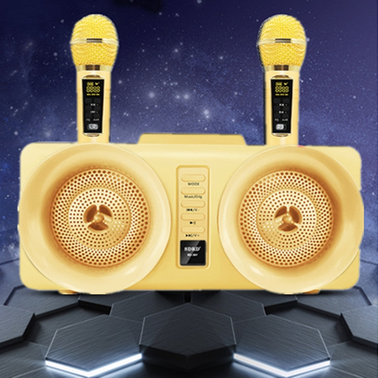 SDRD SD-307 2 in 1 Family KTV Portable Wireless Live Dual Microphone + Bluetooth Speaker