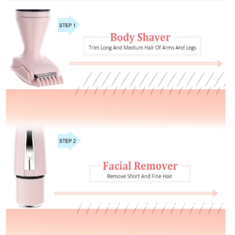 Multifunctional 4 in 1 Electric Ladies Nose Hair Eyebrows Hair Remover(Pink)