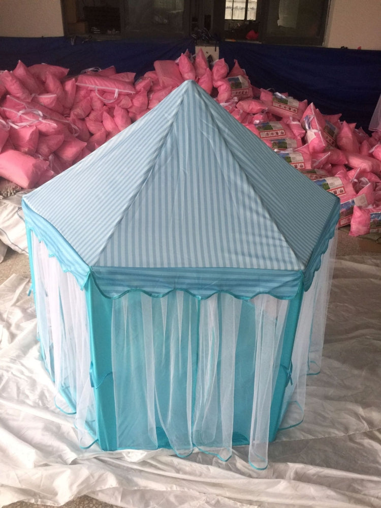 3 PCS Portable Children Princess Girl Castle Tent Play House Kids Small Folding Baby Beach Tent House(Blue)