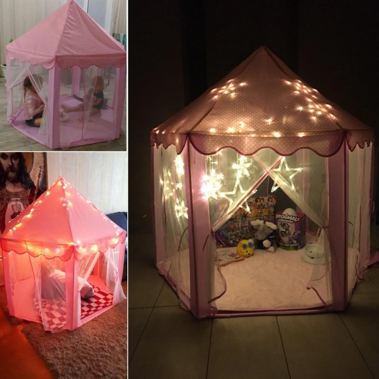 3 PCS Portable Children Princess Girl Castle Tent Play House Kids Small Folding Baby Beach Tent House(Blue)