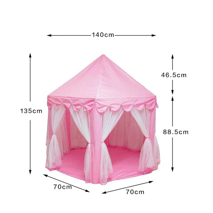 3 PCS Portable Children Princess Girl Castle Tent Play House Kids Small Folding Baby Beach Tent House(Blue)