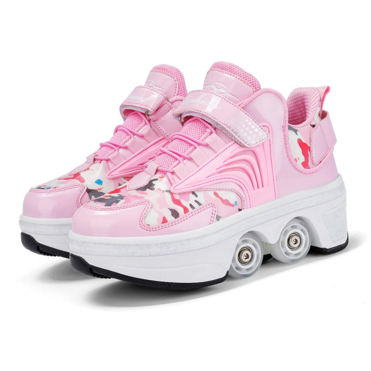 DF03 Children Walking Shoes Four-wheel Retractable Roller Skates, Size: