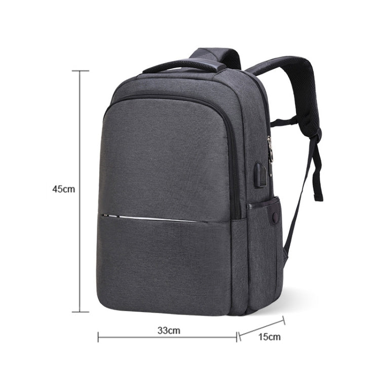 78789 Large-Capacity Business Computer Backpack With External USB Charging Port(Black)