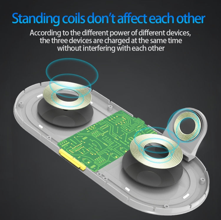 H15 3 In 1 Wireless Charger Holder Charging Station For iPhone / Apple Watch / AirPods
