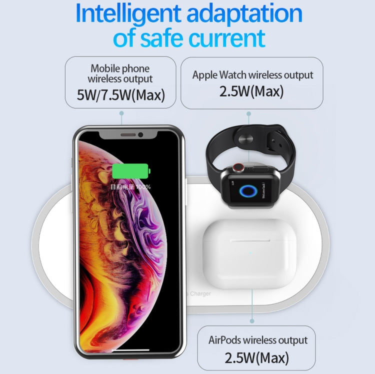 H15 3 In 1 Wireless Charger Holder Charging Station For iPhone / Apple Watch / AirPods