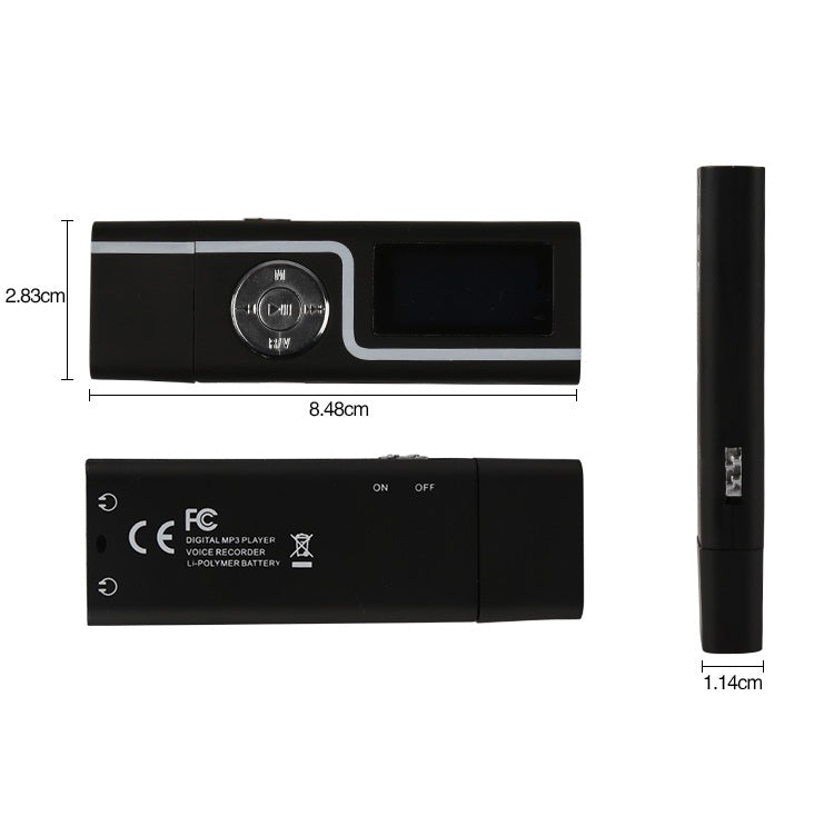 U Disk Plug-In Expansion Card Socke MP3 Player With Display