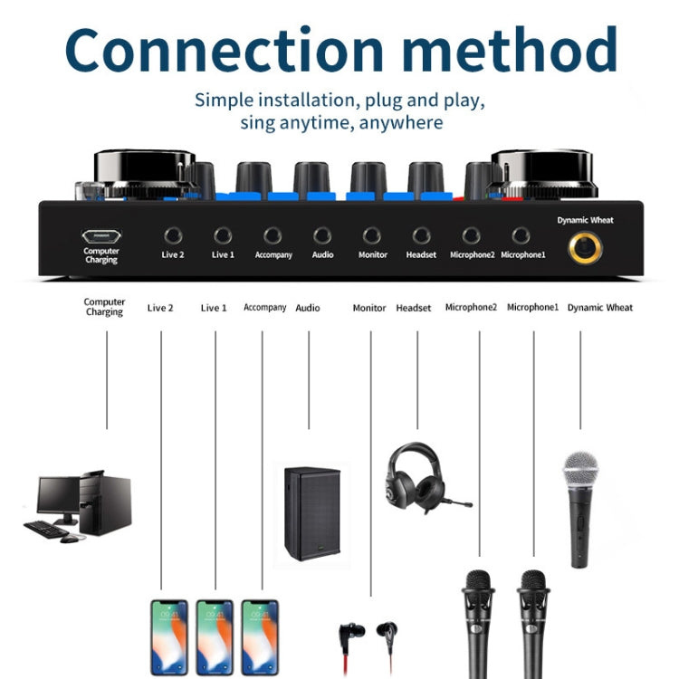 N1 Sound Card Anchor Live Broadcast Equipment Mobile Phone Computer Recording Karaoke Sound Processor