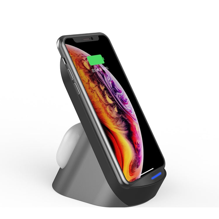 H19 2 In 1 Multifunction Quick Vertical Wireless Charger for iPhone, AirPods and other Android Smart Phones