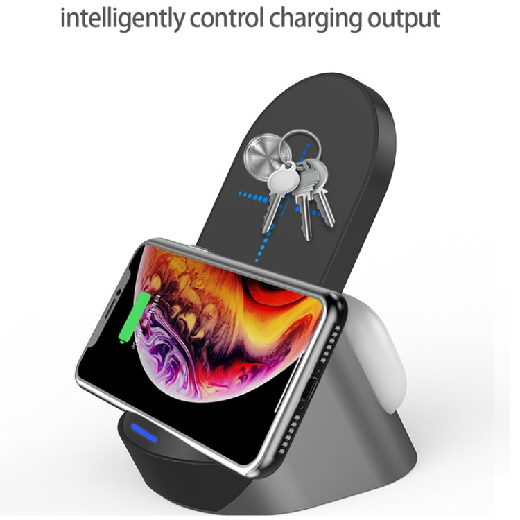 H19 2 In 1 Multifunction Quick Vertical Wireless Charger for iPhone, AirPods and other Android Smart Phones