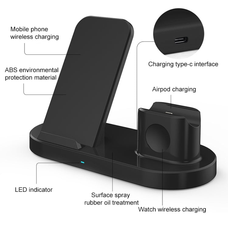 H10 3 In 1 Wireless Charger For iPhone, Apple Watch, AirPods and other Android Smart Phones