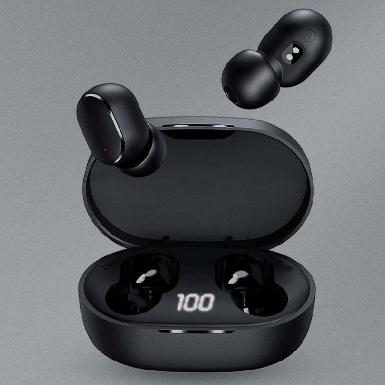 M3 Wireless Bluetooth Earphone TWS Digital Display Bluetooth Earphone 5.0 Sports Wireless Stereo Earphone(Black)