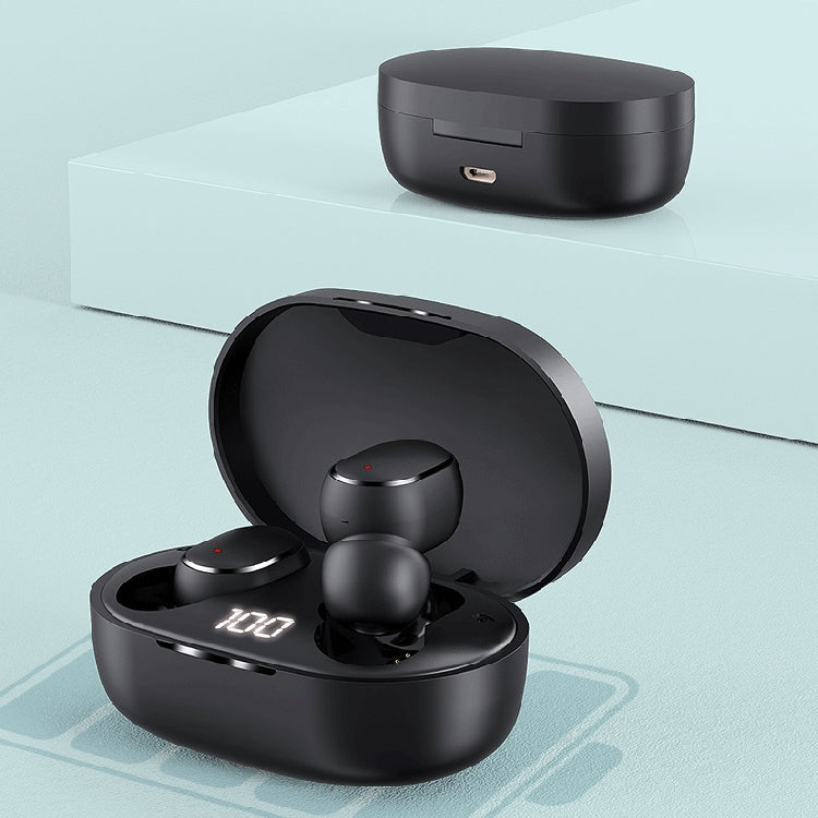 M3 Wireless Bluetooth Earphone TWS Digital Display Bluetooth Earphone 5.0 Sports Wireless Stereo Earphone(Black)