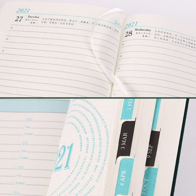 2 PCS 2021 Schedule Notebook Plan Hand Account Clocking Time Notepad A5