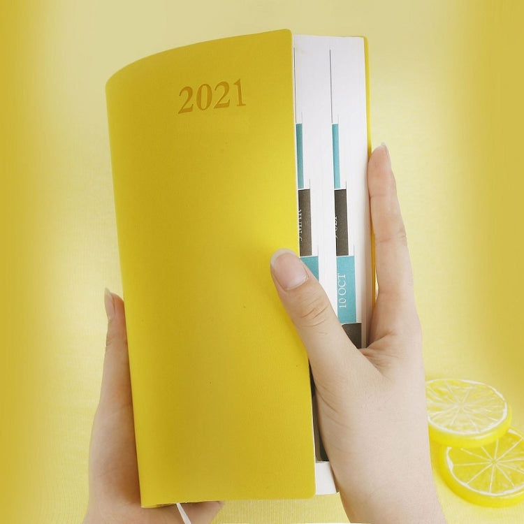 2 PCS 2021 Schedule Notebook Plan Hand Account Clocking Time Notepad A5