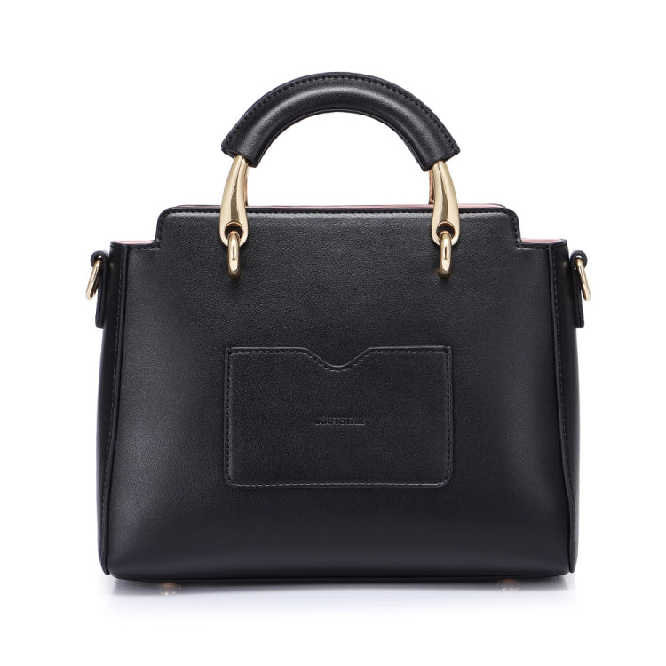 JUST STAR Autumn And Winter Handbag Single-Shoulder Bag Messenger Bag With Ornaments(Midnight Black)