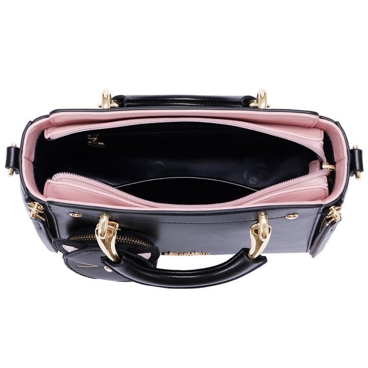 JUST STAR Autumn And Winter Handbag Single-Shoulder Bag Messenger Bag With Ornaments(Midnight Black)