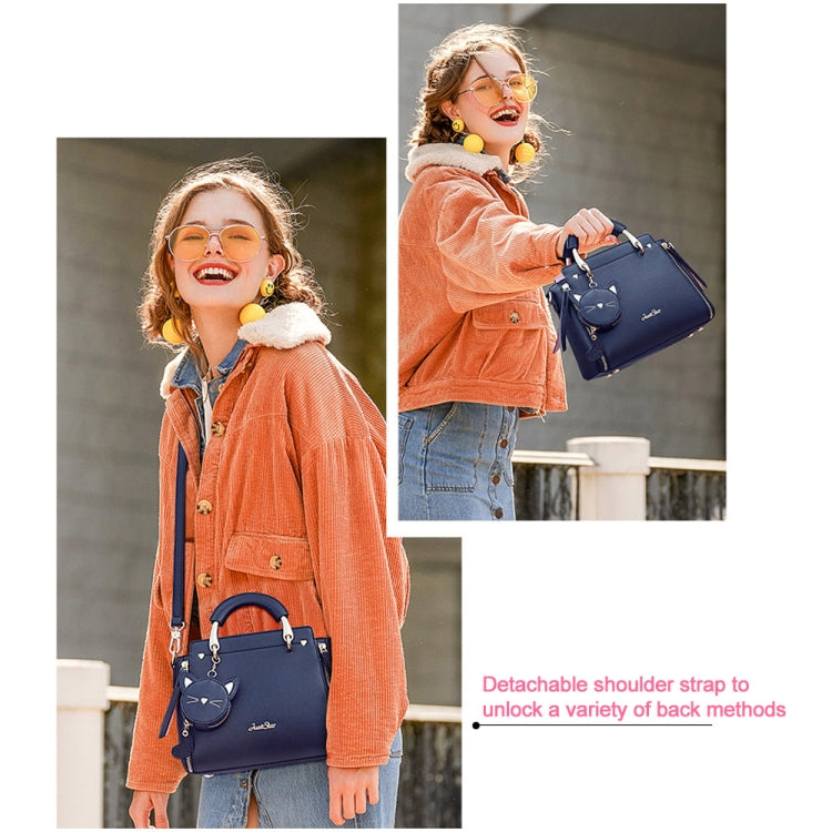 JUST STAR Autumn And Winter Handbag Single-Shoulder Bag Messenger Bag With Ornaments(Midnight Black)