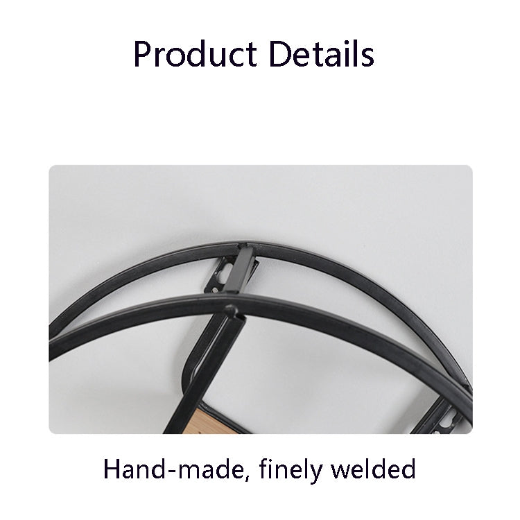 Retro Wrought Iron Clapboard Semicircular Wall Hanging Shelf Home Living Room Bedroom Wall Storage Rack Type C