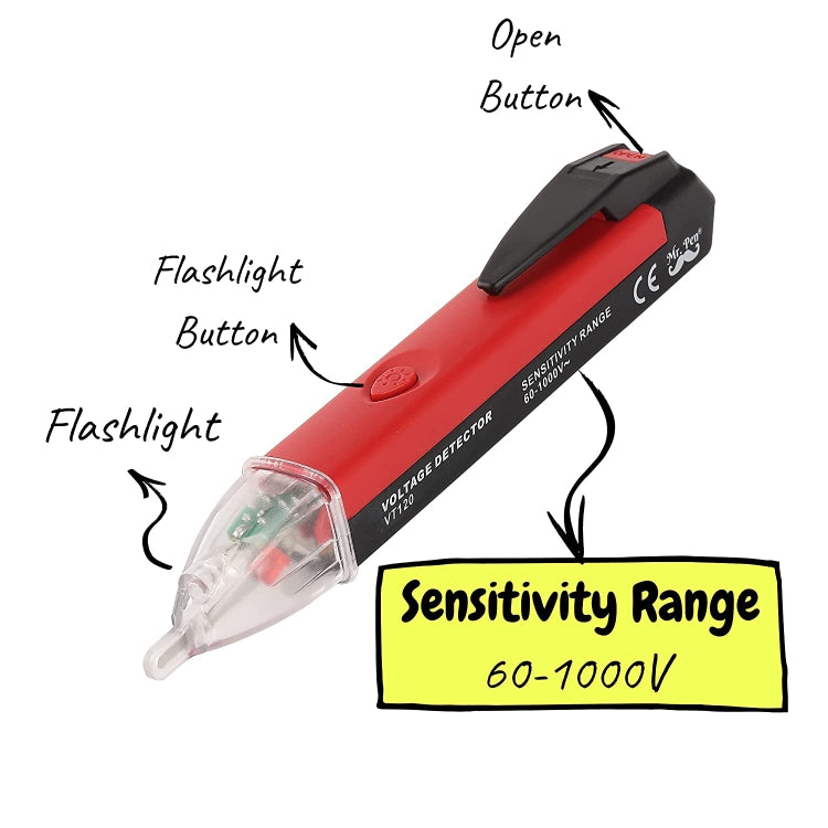 VT120 Electric Tester Car Household Non-Contact Electric Pen Induction Tester(Red)