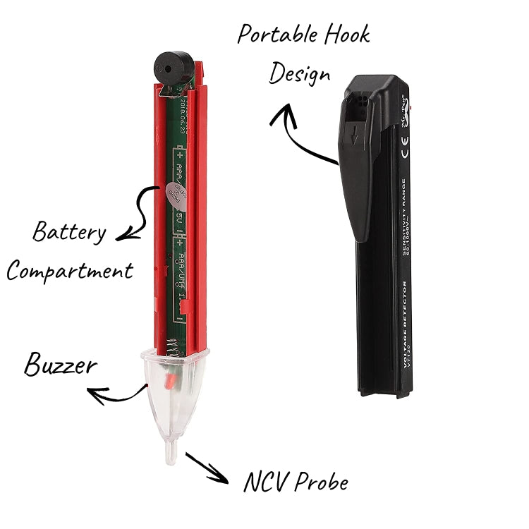 VT120 Electric Tester Car Household Non-Contact Electric Pen Induction Tester(Red)